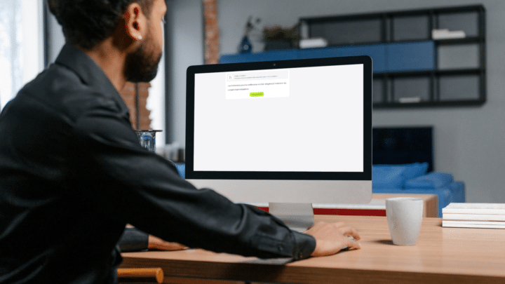 Un homme s'entraîne sur le parcours Expression Orale du Projet Voltaire.
