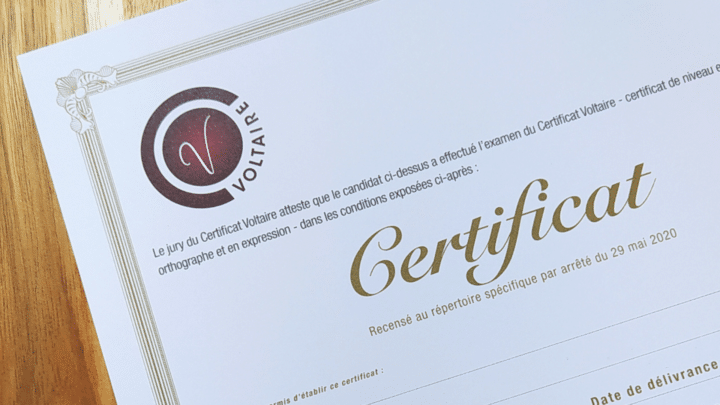Copie Certificat Voltaire